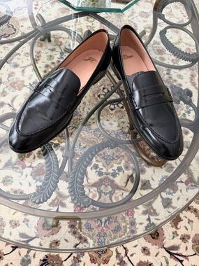J.Crew Black Leather Penny Loafers for women’s in size 7
